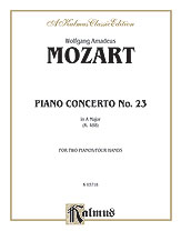 Concerto No. 23 in A Major, K. 488 piano sheet music cover